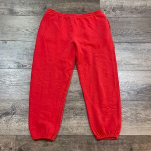 Vintage 90s Hanes Premium Weight Red Sweatpants Pockets Made in USA - Men's XL